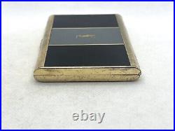 Auth! Vintage YVES SAINT LAURENT YSL Logo Cigarette Holder Case Gold Black Gray