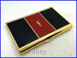 Auth Vintage YVES SAINT LAURENT YSL Logo Cigarette Holder Case Gold Red Black