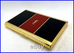 Auth Vintage YVES SAINT LAURENT YSL Logo Cigarette Holder Case Gold Red Black