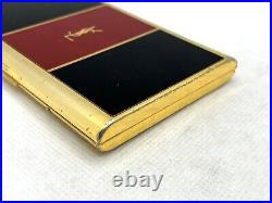 Auth Vintage YVES SAINT LAURENT YSL Logo Cigarette Holder Case Gold Red Black