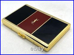 Auth Vintage YVES SAINT LAURENT YSL Logo Cigarette Holder Case Gold and Red