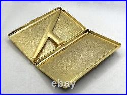 Auth Vintage YVES SAINT LAURENT YSL Logo Cigarette Holder Case Gold and Red