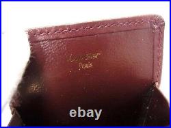 Authentic Cartier Vintage Cigarette Case Leather Bordeaux Deadstock