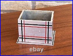 Bauhaus Art Deco Machine Age Aluminum Geometric Suprematism Cigarette Box Vtg