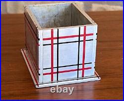 Bauhaus Art Deco Machine Age Aluminum Geometric Suprematism Cigarette Box Vtg