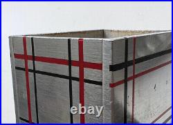 Bauhaus Art Deco Machine Age Aluminum Geometric Suprematism Cigarette Box Vtg