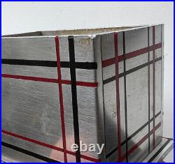 Bauhaus Art Deco Machine Age Aluminum Geometric Suprematism Cigarette Box Vtg