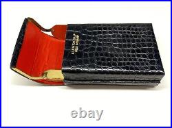 Beautiful vintage black leather cigarette cigarillos case made in west germany