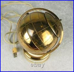 Brass Globe Cigarette Holder Stash Box Lighted Vintage Mid Century Modern