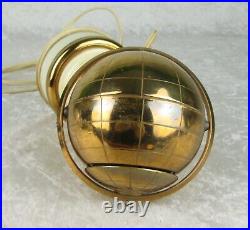 Brass Globe Cigarette Holder Stash Box Lighted Vintage Mid Century Modern