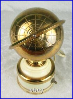 Brass Globe Cigarette Holder Stash Box Lighted Vintage Mid Century Modern