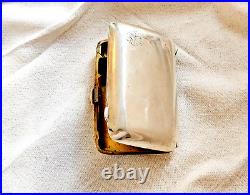 Cigarette Case Solid Silver Vintage 1920s curved rectangular Hallmark Birmingham