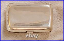 Cigarette Case Solid Silver Vintage 1920s curved rectangular Hallmark Birmingham