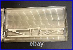 Elgin American Cigarette Metal Case Hinged Art Deco MCM Holographic Pattern VTG