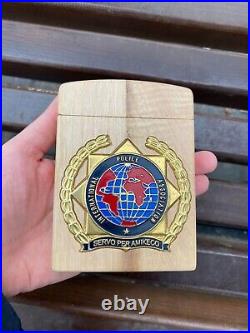 IPA INTERNATIONAL POLICE Italian Section wooden cigarette case vintage