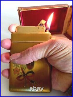 Lighter Rare Vintage Combination Marathon Mara King Gold Plated/Cigarette Case