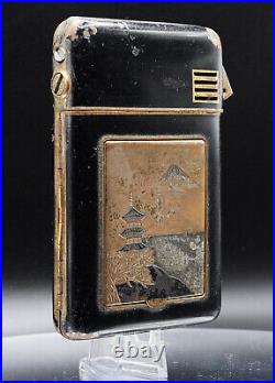 OLD Vintage cigarette case and lighter Asian Chinese Japanese NEW LIGHT EP25110