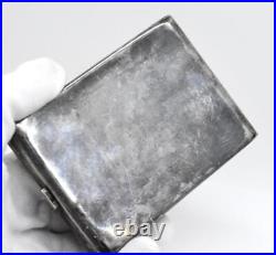 Old Vintage Sterling Silver Chased 935 Chinese Dragon Cigarette Case 125.2 grams