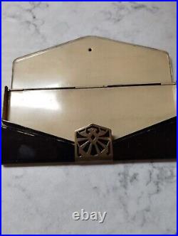 RARE RED Large Vintage Card Case Brass Clasp German Bauhaus Deco Beautiful