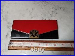 RARE RED Large Vintage Card Case Brass Clasp German Bauhaus Deco Beautiful