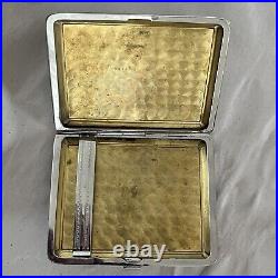 RARE VTG Cigarette Case E. A. M Red/Gold, Sailboat, Lighthouse & Moon Enamel