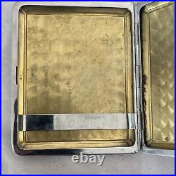 RARE VTG Cigarette Case E. A. M Red/Gold, Sailboat, Lighthouse & Moon Enamel