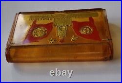 RARE Vintage Art USSR made prison NKVD cigarette case Lenin Stalin, 1937-1946