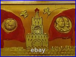 RARE Vintage Art USSR made prison NKVD cigarette case Lenin Stalin, 1937-1946