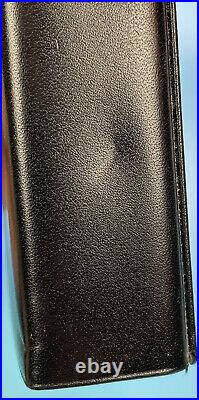 RARE Vintage BOSCA Cigarette Elevator Lift Black Leather Gold Full Grain Case