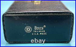 RARE Vintage BOSCA Cigarette Elevator Lift Black Leather Gold Full Grain Case