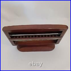 RARE Vintage Cigarette Holder Dispenser Box Wood Swivels Open Country Scene