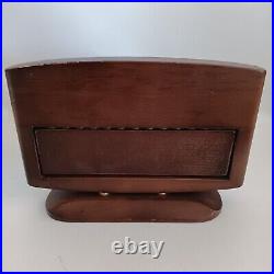 RARE Vintage Cigarette Holder Dispenser Box Wood Swivels Open Country Scene