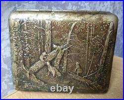 RARE Vintage SOVIET USSR Cigarette case HOLDER BOX forest bears