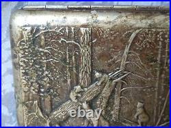 RARE Vintage SOVIET USSR Cigarette case HOLDER BOX forest bears