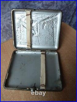 RARE Vintage SOVIET USSR Cigarette case HOLDER BOX forest bears