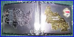 Rare Vintage 1940s Cigarette Case US Zone Germany Raised Map and USA Map