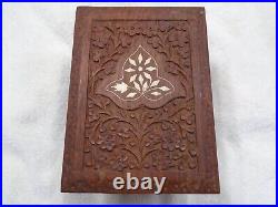 Rare Vintage Carved Wooden Cigarette Box / Case, Antique cigarette dispenser 70s