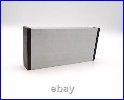 Rare Vintage Tobacciana MID Century Teak Steel Smokers Cigarette Box Case Italy