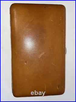 SALE Vintage Leather and Brass Cigarette Case Made in England W