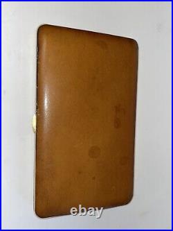 SALE Vintage Leather and Brass Cigarette Case Made in England W