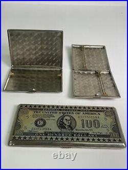 Set of 3 Vintage Cigarette Holders with US Currency Image Engraved