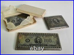 Set of 3 Vintage Cigarette Holders with US Currency Image Engraved