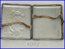 Silver Tone Metal Cigarette Box Rare Old Vintage