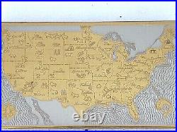 Unique Vintage Wadsworth US States Map cigarette case, card box Compact Wallet