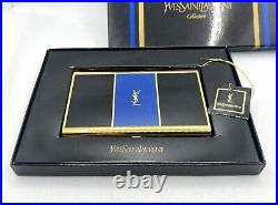 Unused Vintage YVES SAINT LAURENT YSL Logo Cigarette Holder Case Blue Box & Tag