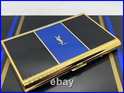 Unused Vintage YVES SAINT LAURENT YSL Logo Cigarette Holder Case Blue Box & Tag