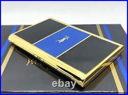 Unused Vintage YVES SAINT LAURENT YSL Logo Cigarette Holder Case Blue Box & Tag