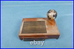 VINTAGE 1940's ART DECO REVOLVING WORLD GLOBE GERMAN CIGARETTE COMPACT MUSIC BOX