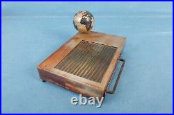 VINTAGE 1940's ART DECO REVOLVING WORLD GLOBE GERMAN CIGARETTE COMPACT MUSIC BOX