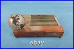 VINTAGE 1940's ART DECO REVOLVING WORLD GLOBE GERMAN CIGARETTE COMPACT MUSIC BOX